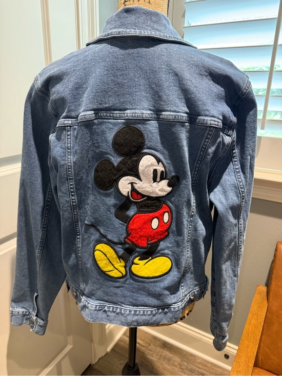 Her Universe Jackets & Blazers - Her Universe Blue Denim Jacket with Frayed Mickey Mouse Appliqués